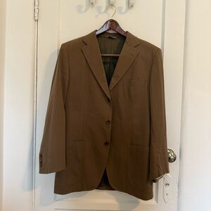 Men’s Piattelli Sports Coat Blazer in Olive Green Khaki size 42R